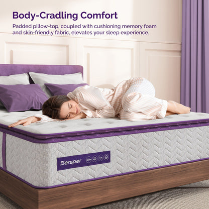 Matelas à ressorts medium avec surcouche en mousse à mémoire de forme de 30 cm (12 pouces)