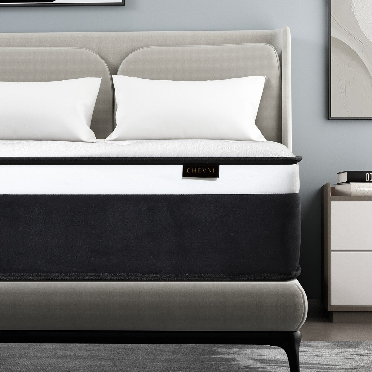 Matelas hybride à mémoire de forme moyenne, 12 pouces, livré dans une boîte