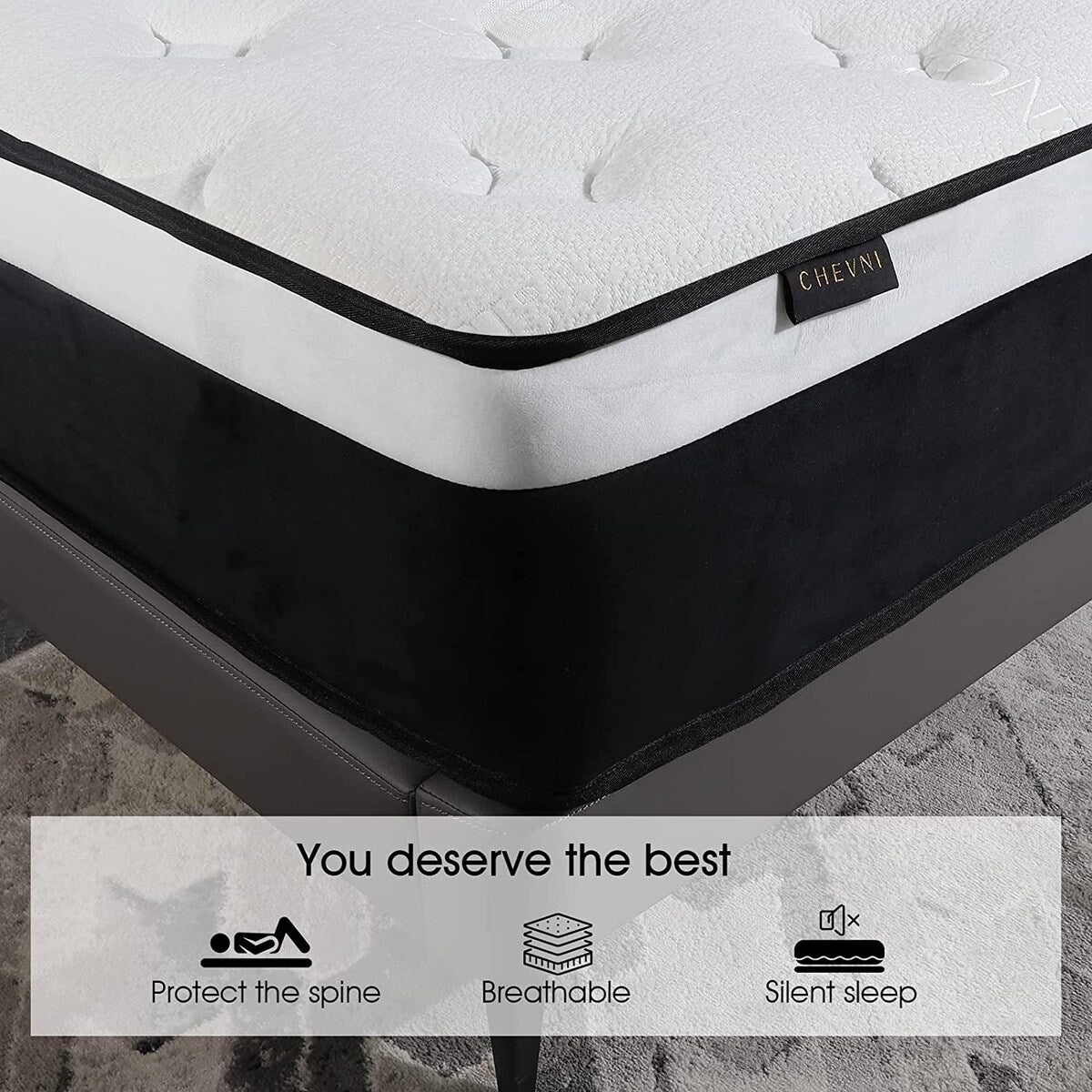 Matelas hybride à mémoire de forme moyenne, 12 pouces, livré dans une boîte