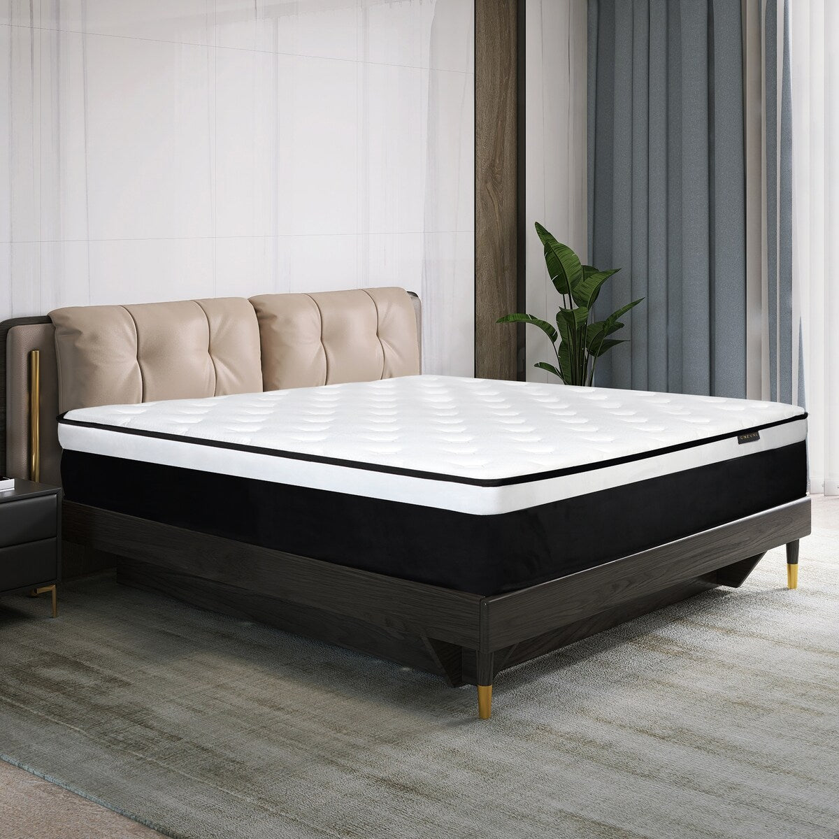 Matelas hybride à mémoire de forme moyenne, 12 pouces, livré dans une boîte