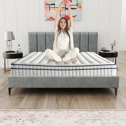 Assemblé aux États-Unis - Matelas hybride 12 Diamond avec ressorts ensachés et mousse à mémoire de forme au gel rafraîchissant