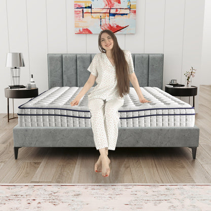 Assemblé aux États-Unis - Matelas hybride 12 Diamond avec ressorts ensachés et mousse à mémoire de forme au gel rafraîchissant