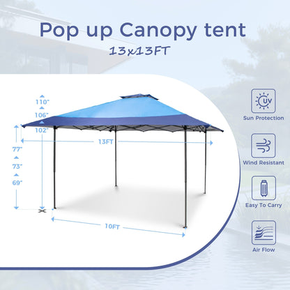 Caravane de jardin gonflable renforcée de 3,96 m x 3,96 m (13' x 13') avec élégant rideau d'angle - 13x13ft