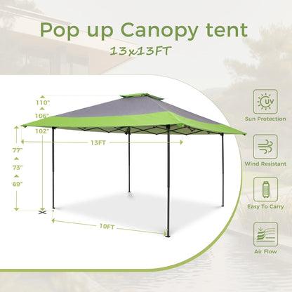 Caravane de jardin gonflable renforcée de 3,96 m x 3,96 m (13' x 13') avec élégant rideau d'angle - 13x13ft