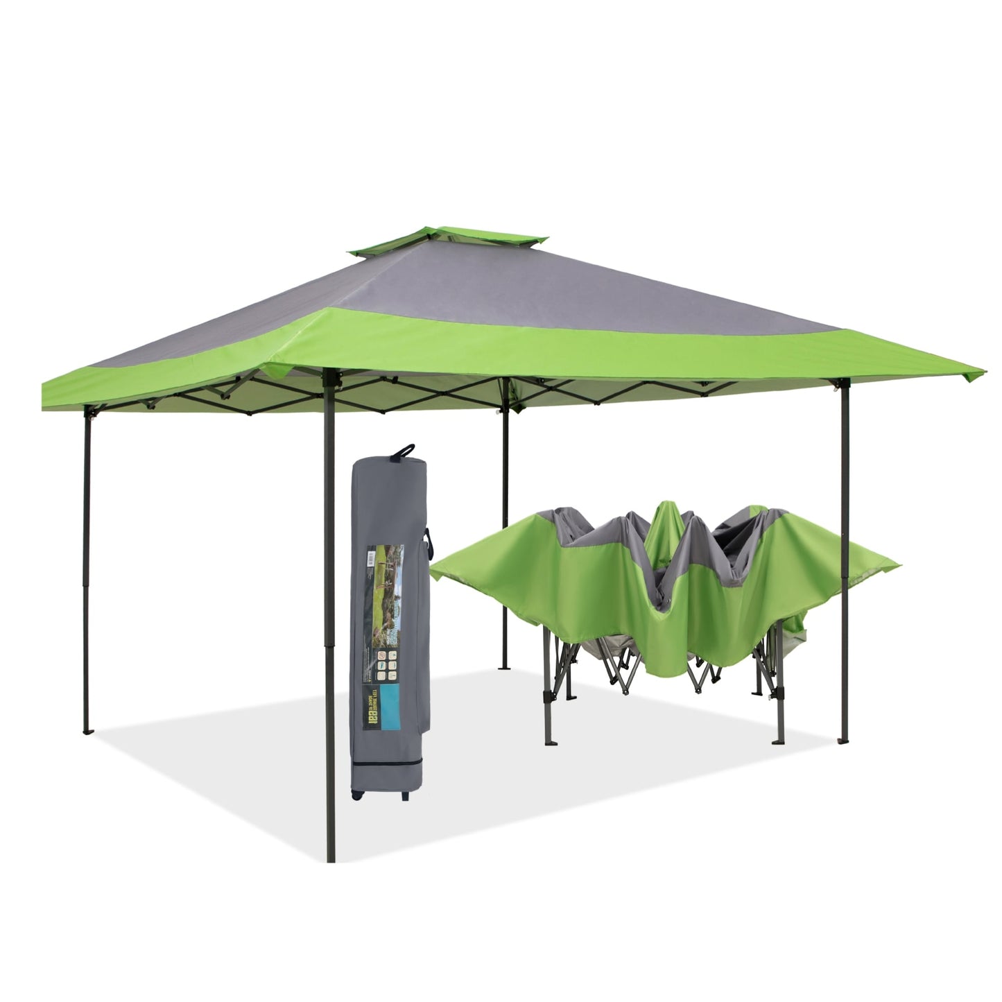 Caravane de jardin gonflable renforcée de 3,96 m x 3,96 m (13' x 13') avec élégant rideau d'angle - 13x13ft