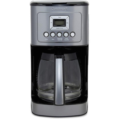 Machine à café automatique 14 tasses, carafe en verre, contrôle de la force du café, acier inoxydable couleur gris anthracite