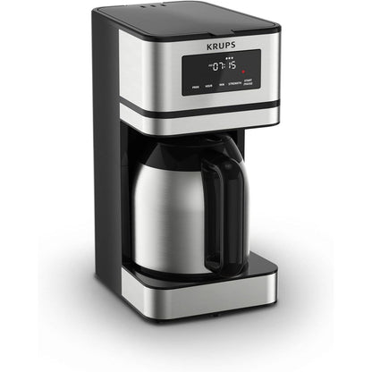 Cafetière programmable 14 tasses, carafe en acier inoxydable, 3 intensités de café, minuterie 24h, maintien au chaud 4h