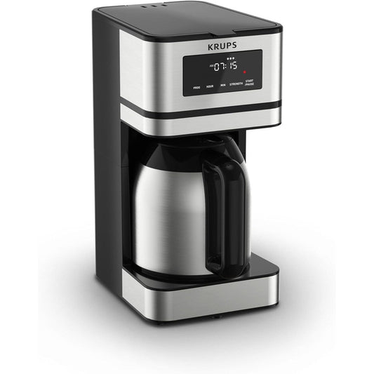 Cafetière programmable 14 tasses, carafe en acier inoxydable, 3 intensités de café, minuterie 24h, maintien au chaud 4h