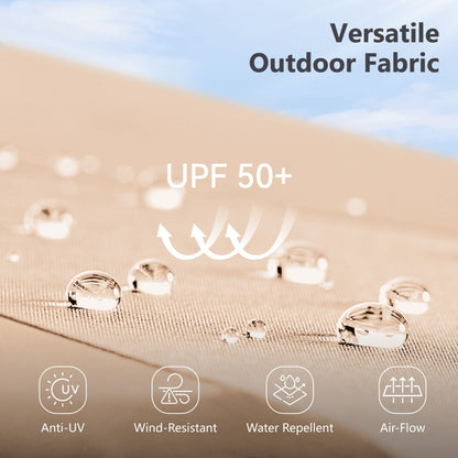 Parasol de jardin rectangulaire de 4,5 mètres à manivelle, double face, avec éclairage solaire LED, pour terrasse, avec socle inclus.