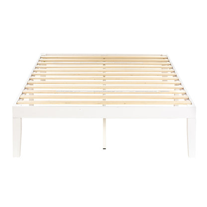 Cadre de lit plateforme en bois massif classique de 16 pouces, disponible en plusieurs finitions.