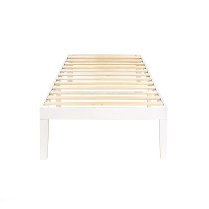 Cadre de lit plateforme en bois massif classique de 16 pouces, disponible en plusieurs finitions.
