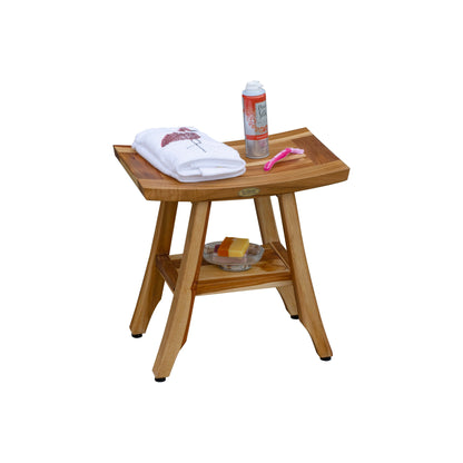 EcoDecors, Banc, Tabouret de Douche, Assise de Douche, Chaise de Douche pour Intérieur de Douche, Petit Banc, Banc de Douche en Teck, Repose-Pieds de Douche