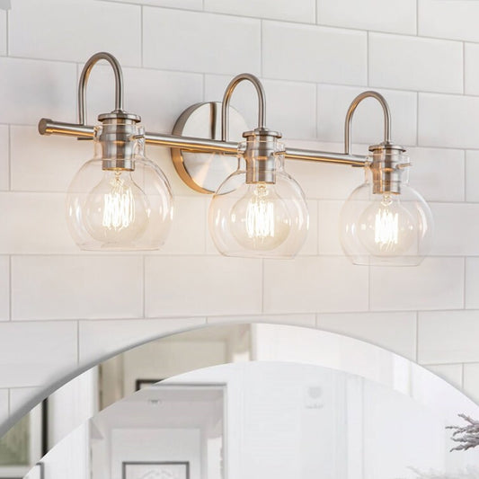 Applique murale pour salle de bain à 2/3 lumières avec abat-jour en verre