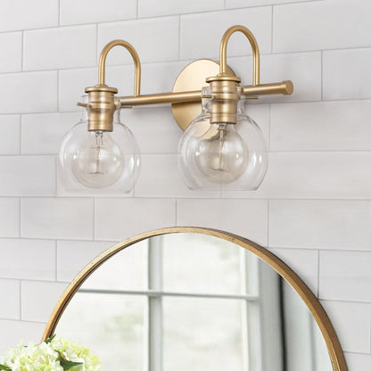 Applique murale pour salle de bain à 2/3 lumières avec abat-jour en verre