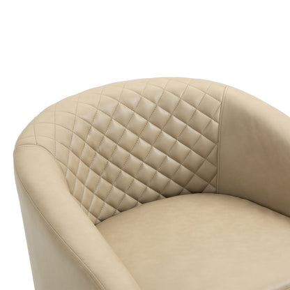 2 chaises d'appoint en cuir végétalien en forme de tonneau, 73,6 cm de large, avec garniture à clous.