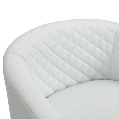 2 chaises d'appoint en cuir végétalien en forme de tonneau, 73,6 cm de large, avec garniture à clous.