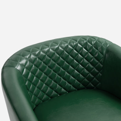 2 chaises d'appoint en cuir végétalien en forme de tonneau, 73,6 cm de large, avec garniture à clous.