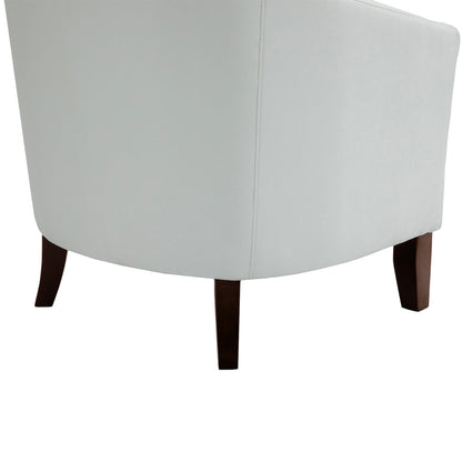 2 chaises d'appoint en cuir végétalien en forme de tonneau, 73,6 cm de large, avec garniture à clous.