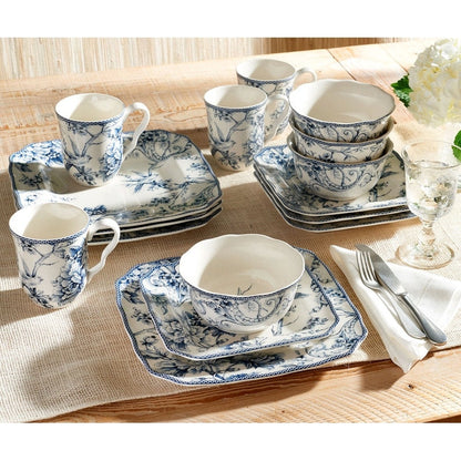 Service de table en porcelaine 222 Fifth Adelaide, 16 pièces, bleu