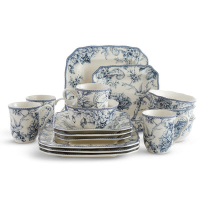 Service de table en porcelaine 222 Fifth Adelaide, 16 pièces, bleu