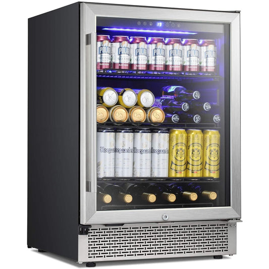 Réfrigérateur à boissons de 24 pouces, cave à vin intégrée, mini réfrigérateur