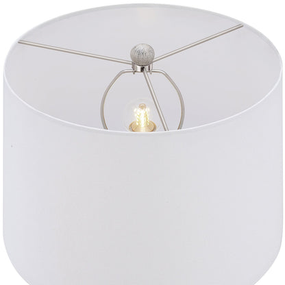 Lampe de table de style farmhouse 24,5 pouces, couleur beige lavé/doré, avec abat-jour en lin blanc (lot de 2) - 24,5 H