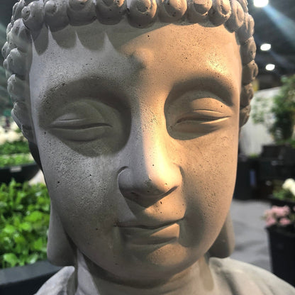 Statue de Bouddha méditant en béton léger de 65 cm (25,6 po)