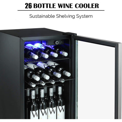 Cave à vin/réfrigérateur à boissons/mini-réfrigérateur pour 26 bouteilles - 44,5 x 49 x 79 cm (17,52*19,29*31,18 pouces)