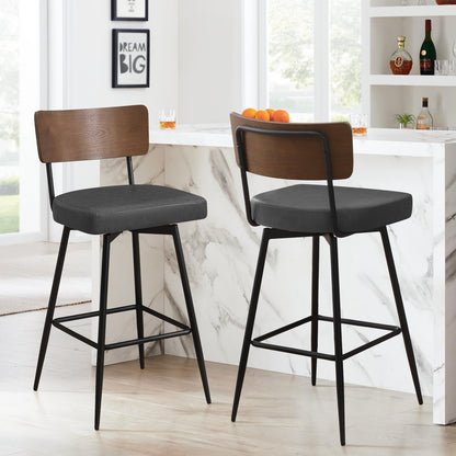 Tabourets de bar/compteur pivotants à revêtement en simili cuir - Lot de 2/3/4