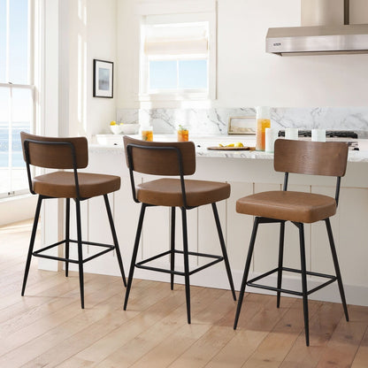 Tabourets de bar/compteur pivotants à revêtement en simili cuir - Lot de 2/3/4