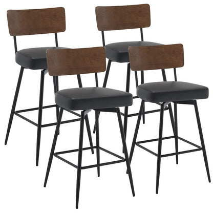 Tabourets de bar/compteur pivotants à revêtement en simili cuir - Lot de 2/3/4