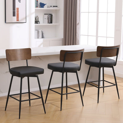 Tabourets de bar/compteur pivotants à revêtement en simili cuir - Lot de 2/3/4