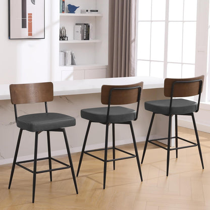 Tabourets de bar/compteur pivotants à revêtement en simili cuir - Lot de 2/3/4