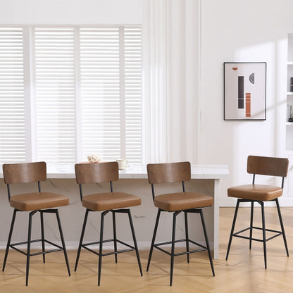 Tabourets de bar/compteur pivotants à revêtement en simili cuir - Lot de 2/3/4