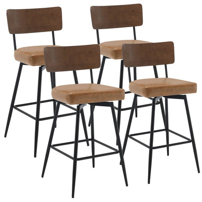 Tabourets de bar/compteur pivotants à revêtement en simili cuir - Lot de 2/3/4