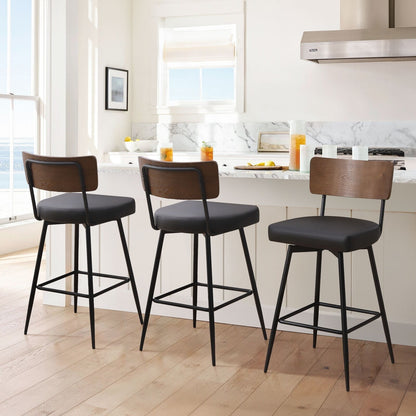 Tabourets de bar/compteur pivotants à revêtement en simili cuir - Lot de 2/3/4