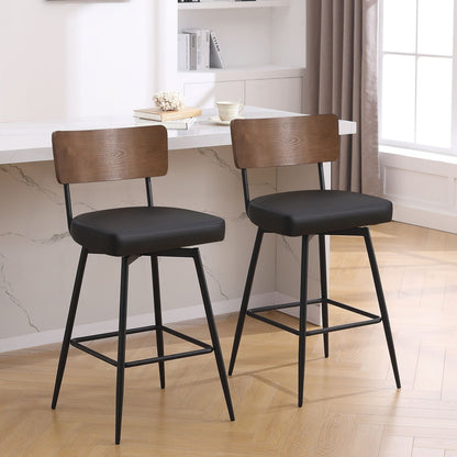 Tabourets de bar/compteur pivotants à revêtement en simili cuir - Lot de 2/3/4