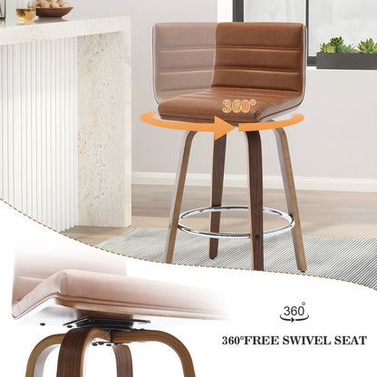 Tabourets de bar/comptoir pivotants en simili cuir 26/29, lot de 2/3