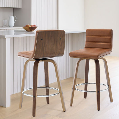 Tabourets de bar/comptoir pivotants en simili cuir 26/29, lot de 2/3