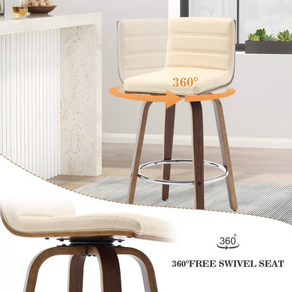 Tabourets de bar/comptoir pivotants en simili cuir 26/29, lot de 2/3
