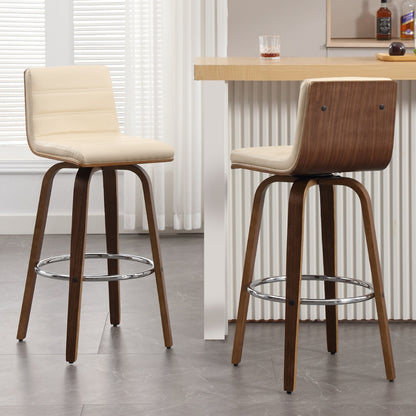 Tabourets de bar/comptoir pivotants en simili cuir 26/29, lot de 2/3
