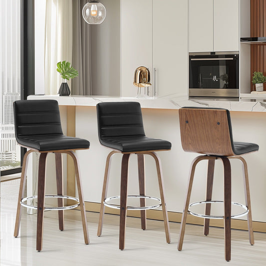 Tabourets de bar/comptoir pivotants en simili cuir 26/29, lot de 2/3