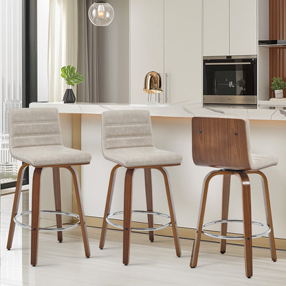 Tabourets de bar/comptoir pivotants en simili cuir 26/29, lot de 2/3