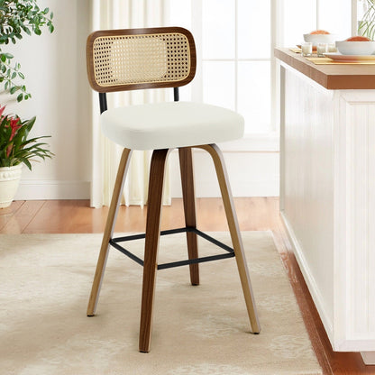 26/29 Tabourets de bar/tabourets de comptoir pivotants avec pieds en bois courbé