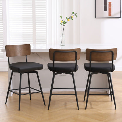 Tabourets de bar/compteur pivotants à revêtement en simili cuir - Lot de 2/3/4