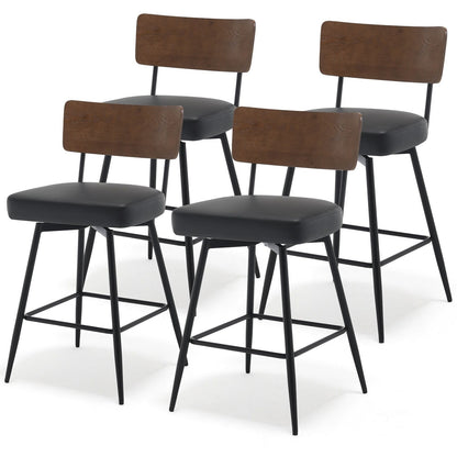 Tabourets de bar/compteur pivotants à revêtement en simili cuir - Lot de 2/3/4
