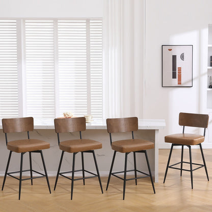 Tabourets de bar/compteur pivotants à revêtement en simili cuir - Lot de 2/3/4