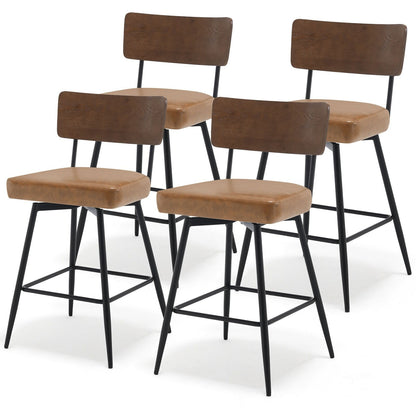 Tabourets de bar/compteur pivotants à revêtement en simili cuir - Lot de 2/3/4
