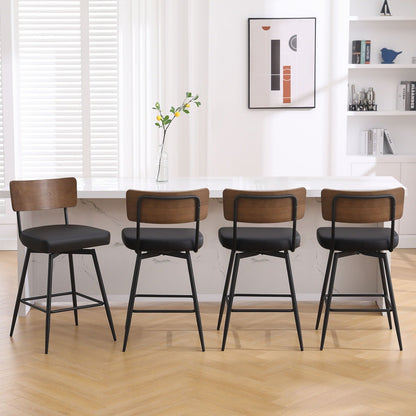 Tabourets de bar/compteur pivotants à revêtement en simili cuir - Lot de 2/3/4