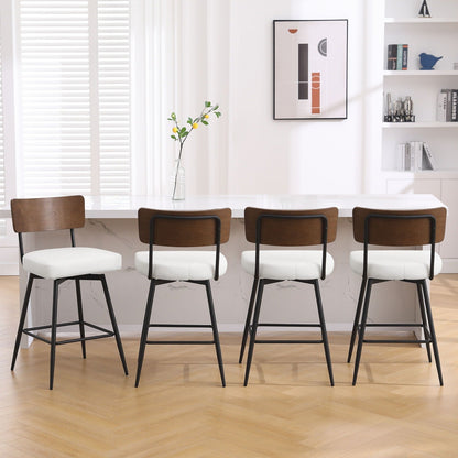 Tabourets de bar/compteur pivotants à revêtement en simili cuir - Lot de 2/3/4